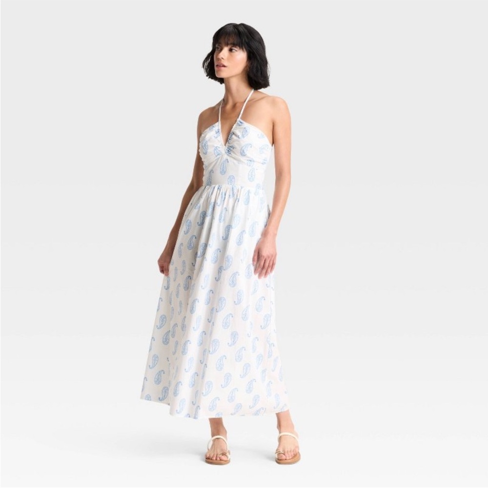 Women's Maxi Halter A-Line Dress - Universal
Thread ™ White Paisley M NWT